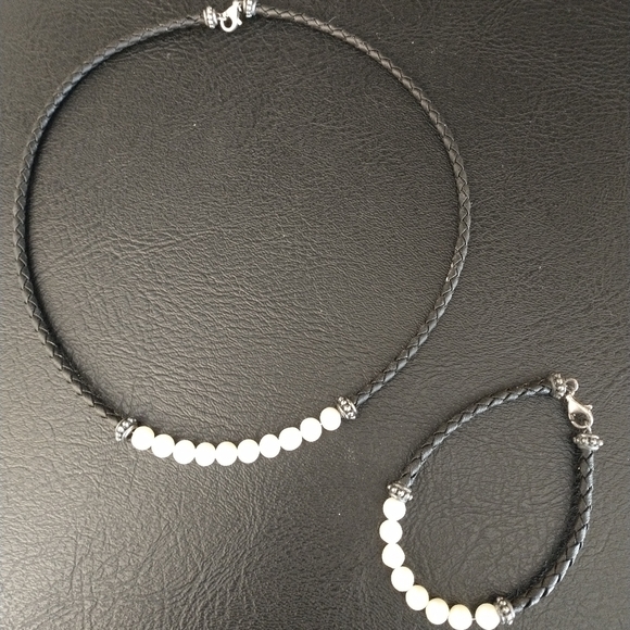 Pearl necklace and bracelet set - Picture 4 of 4